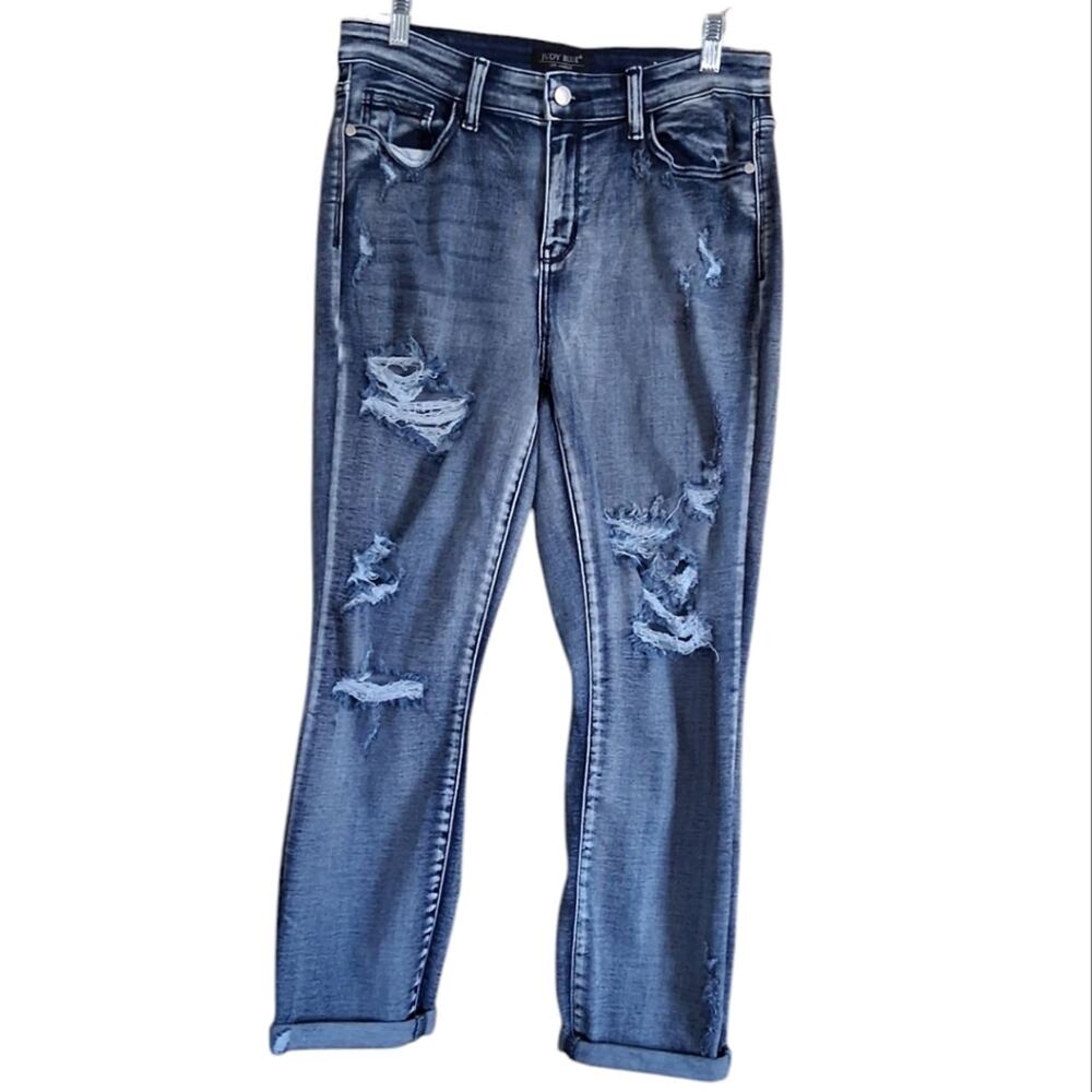 Judy Blue Distressed Boyfriend Fit Jeans Size 29